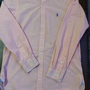 Polo by Ralph Lauren Men's Pink Checkered Shirt